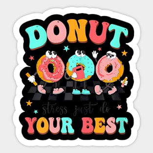 Groovy Donut Stress Best Testing Day Teachers Sticker